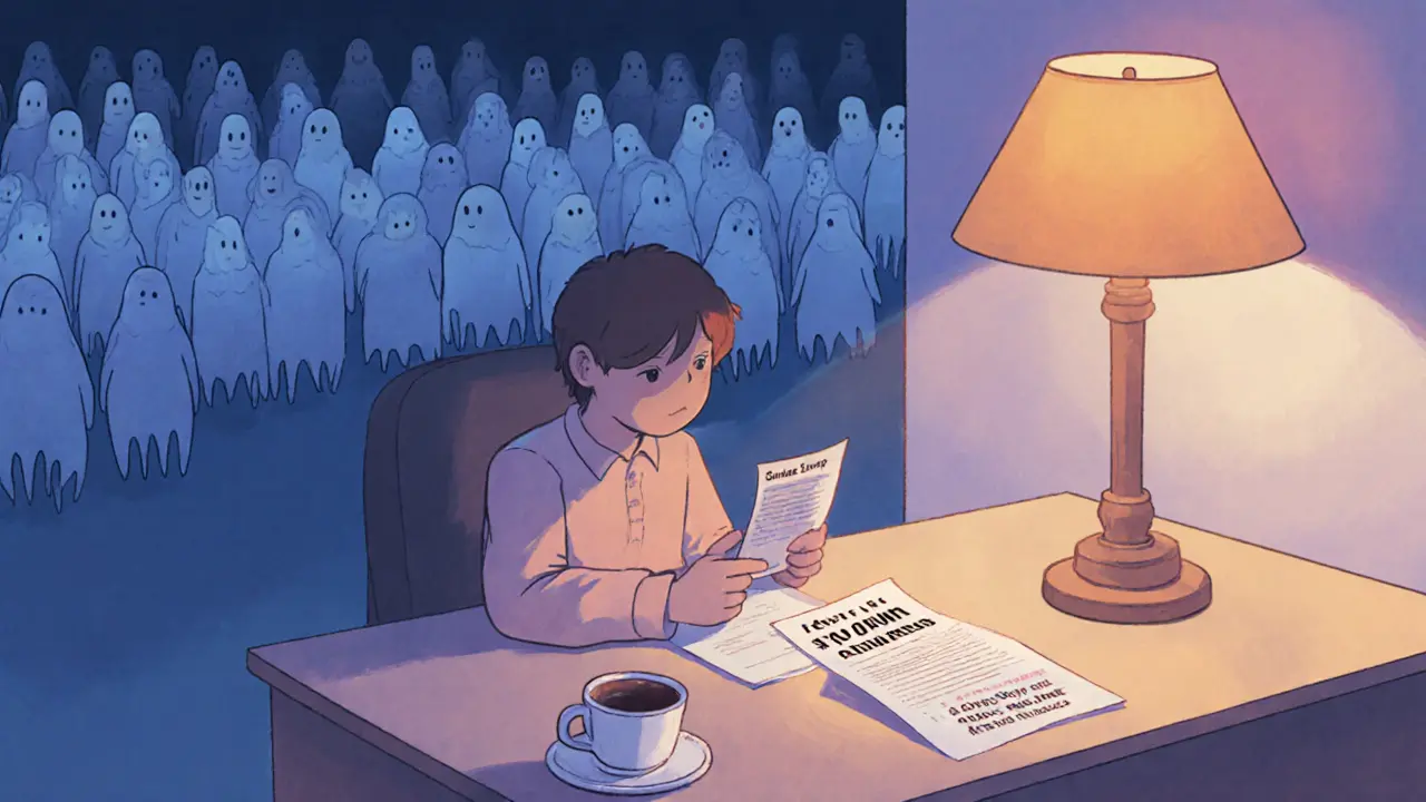 A user staring at a failed transaction in a quiet Discord room with faint avatars and a coffee cup nearby.