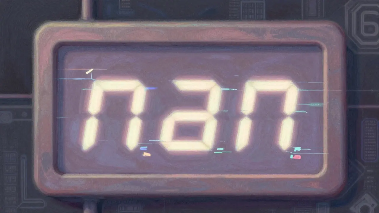 Glitched display showing NaN error for cryptocurrency token