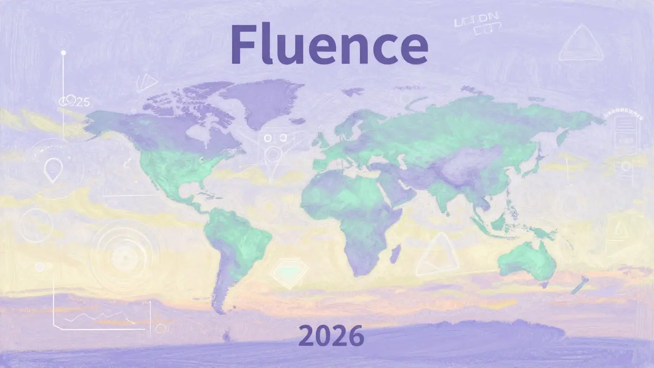 Pastel art depicting Fluence's 2026 vision with AI and ZKPs