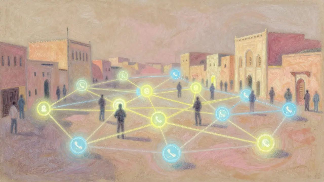 Abstract pastel art of underground crypto network connecting people