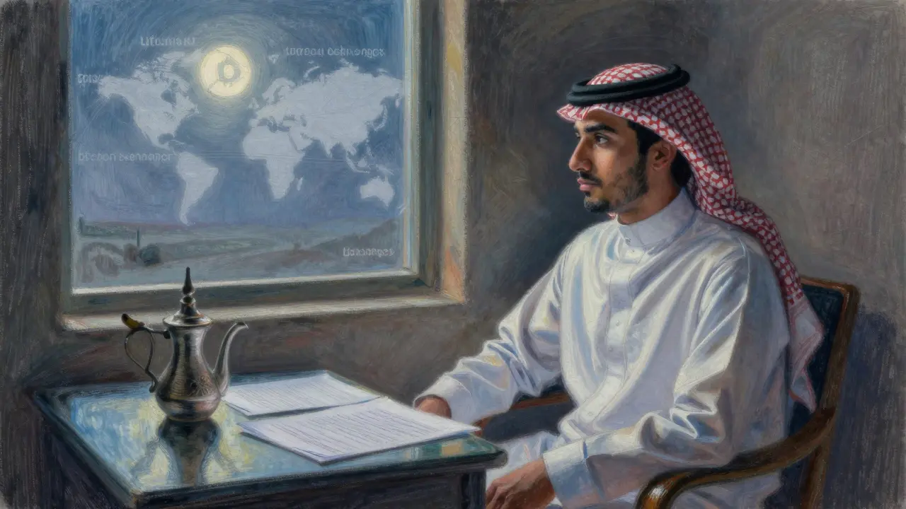 Pastel drawing of young person contemplating offshore crypto access