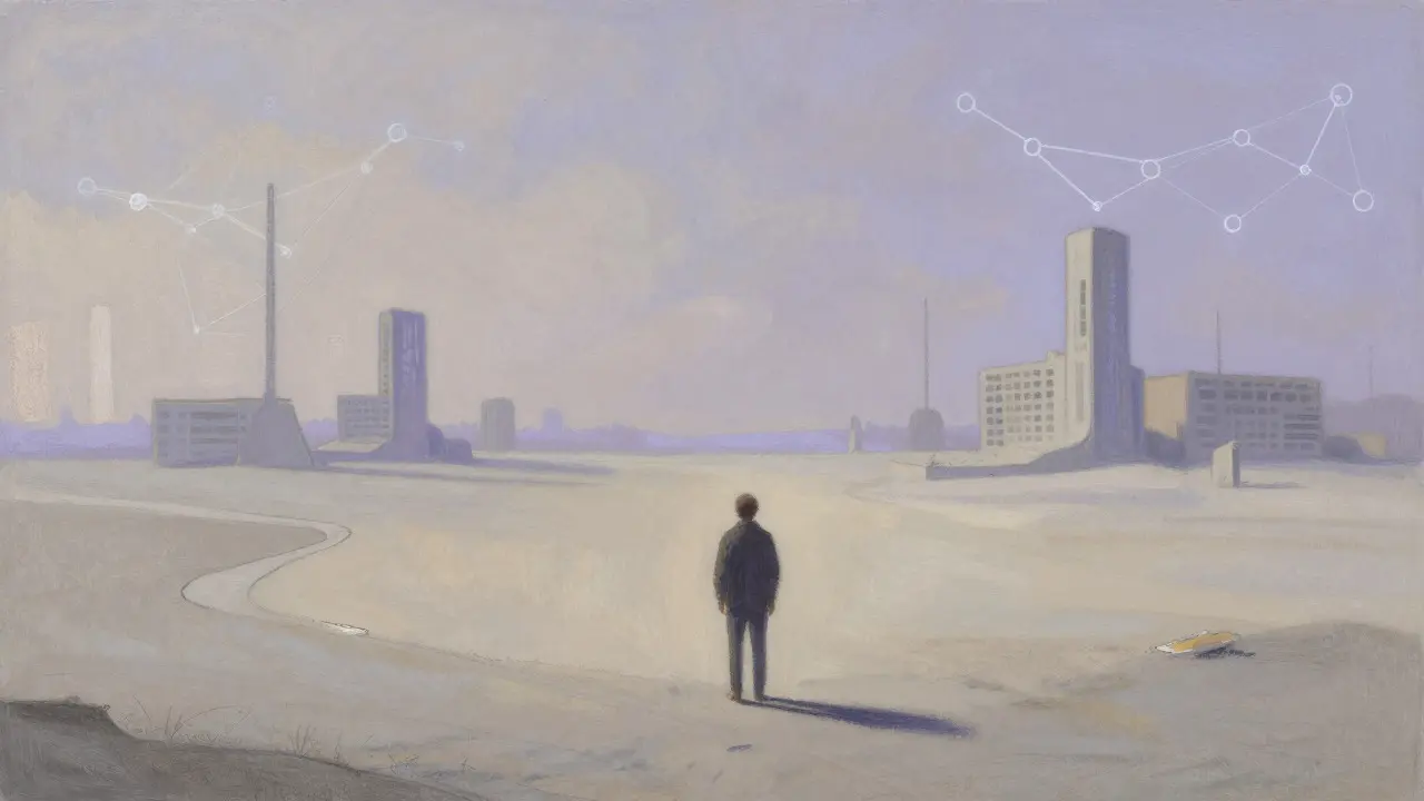 Pastel illustration of an empty landscape symbolizing low liquidity