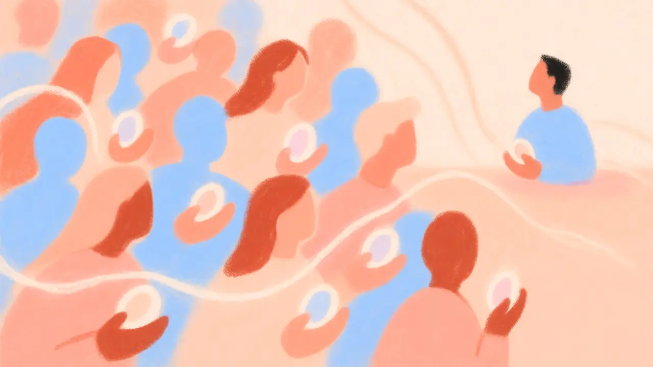 Community members holding tokens in a fair distribution scene