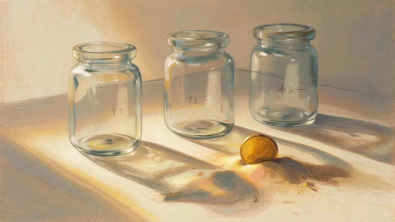 Empty jars and a coin symbolizing zero tax crypto launch